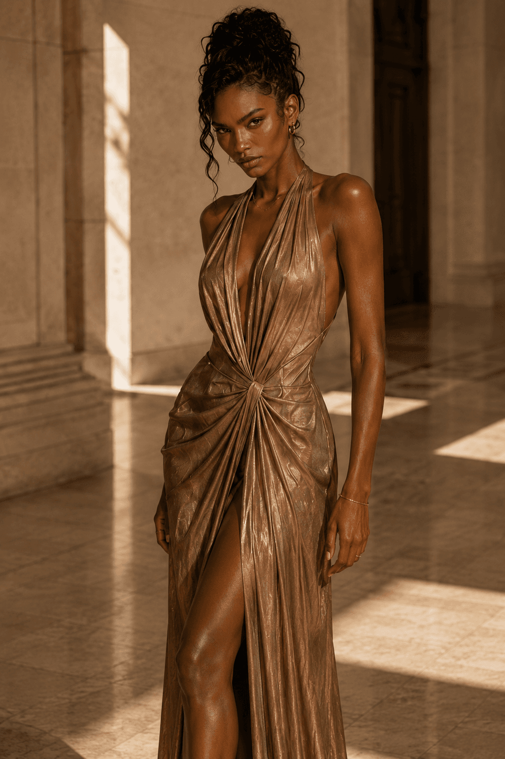 Xaliima full-length, sculpted wardrobe.